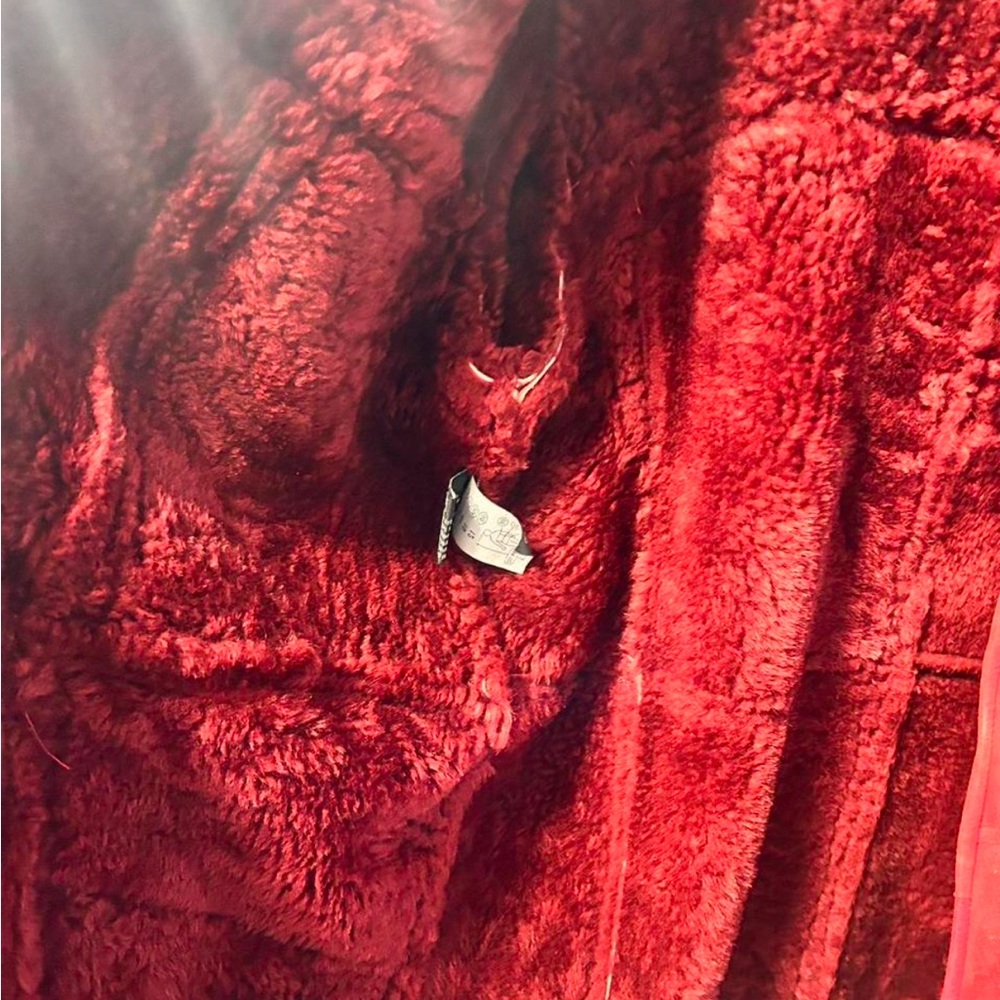 Genuine Leather & Fur Shearling Sherpa Coat - Picture 4 of 10